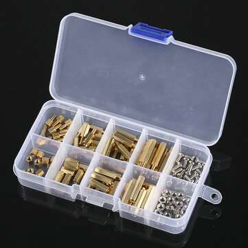 120pcs M3 Copper Column Screw Boxed Hexagon Single and Double Head Stud Set