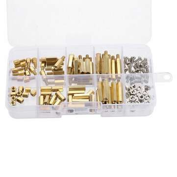 120pcs M3 Copper Column Screw Boxed Hexagon Single and Double Head Stud Set