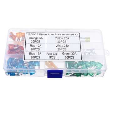 120pcs Profile Mini Small Size Blade Car Fuse Assortment Set for Auto Car Truck 5/10/15/20/25/30A Fu