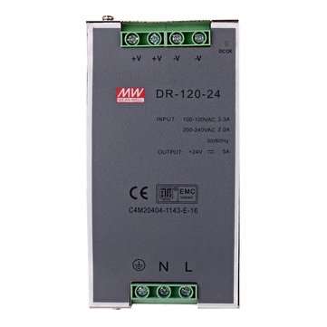 120W Din Rail Mounted 24VDC 5A Output Industrial Switching Power Supply Supplier
