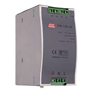 120W Din Rail Mounted 24VDC 5A Output Industrial Switching Power Supply Supplier
