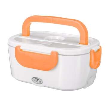12-240V US Plug 40W 1200ML Electric Heated Lunch Box Food Warmer ... (PLUG: USPLUG | COLOR.: ORANGE)