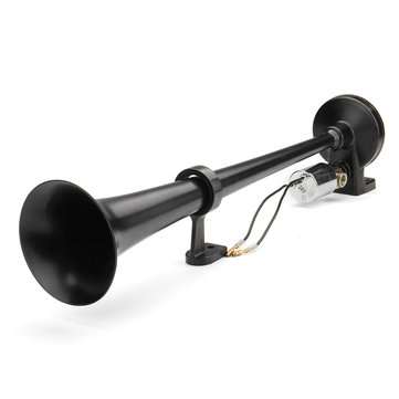 12-24V 150dB Single Long Tube Black Car Air Horn With Valve