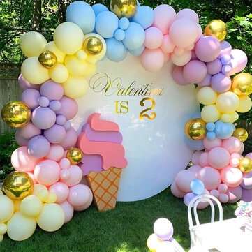 122 PCS Wedding Macaron Pastel Balloon Arch Garland Set Baby Shower Birthday Party Decor
