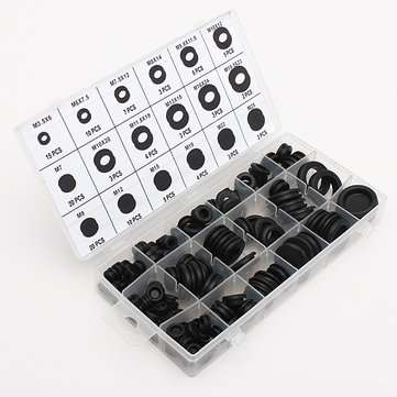 125 pcs 18 Different Sizes Rubber Grommet Assortment O Ring Kit