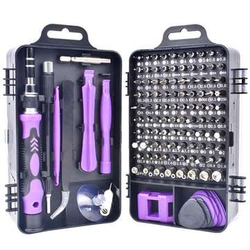 123 in 1 Set Mini Precision Screwdriver Multi Computer PC Mobile Phone Repai... (COLOR: BLACKPURPLE)