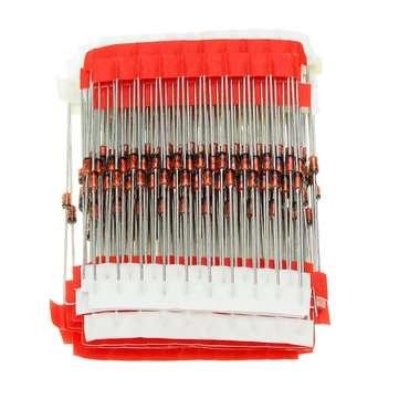 1250 Pcs 25 Values 1W Zener Diode Assorted Kit 3V To 33V Assortment Kit