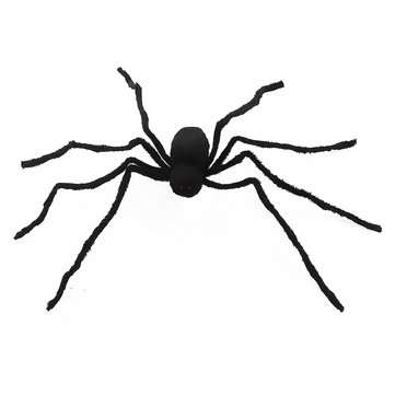 125cm Black Spider Halloween Props Spider Web Plush Cotton Haunted House Decoration Toys With OPP Ba