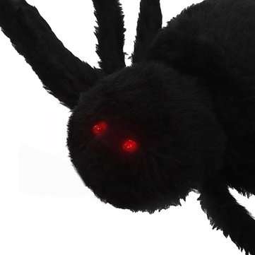 125cm Black Spider Halloween Props Spider Web Plush Cotton Haunted House Decoration Toys With OPP Ba