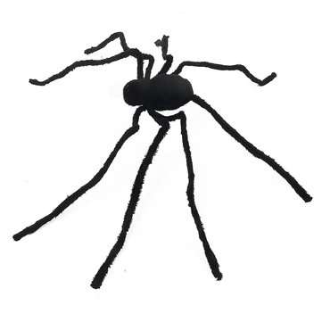 125cm Black Spider Halloween Props Spider Web Plush Cotton Haunted House Decoration Toys With OPP Ba
