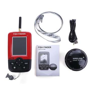 125KHz Portable Fish Finder Sonar Sounder Alarm Transducer LCD Display Screen Fish Finder 100M Fishi