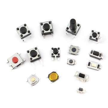 125pcs/Lot Touch Switch/Micro Switch /Push Buttons Switches 25 Types Assorted Kit 2*4/3*6/4*4/6*6 fo
