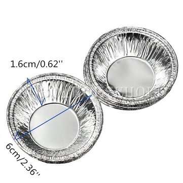 125Pcs  Disposable Round Silver Foil Baking Cookie Cup Cake Tart Mold