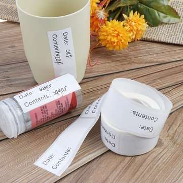 125Pcs/Set Kitchen Food Storage Labels Refrigerator Freezer Date Content Sticker Label Tape