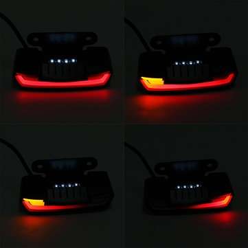 12-80V waterproof Double Flash T6 Dynamic Turn Signal Tail Brake Lights For Motorcycle Scooter