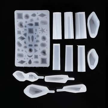 129Pcs/Set Crystal Epoxy Silicone Pendant Mould Kit Transparent Jewelry Making Mold for DIY Crafting