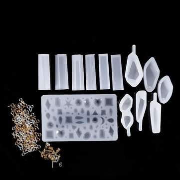 129Pcs/Set Crystal Epoxy Silicone Pendant Mould Kit Transparent Jewelry Making Mold for DIY Crafting