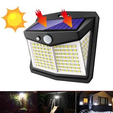 128LED Solar Light Infrared Motion Sensor Garden Security Wall Light 3 Modes 20Ft Sensing Distance W