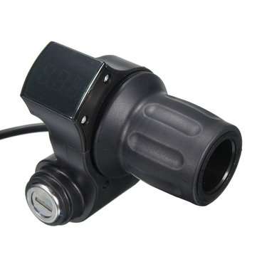 12-99V LED Digital Handlebar Grips Speed Control With Key For Scooter Motorcycle Mountain Bike