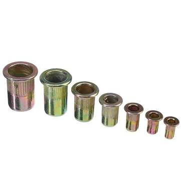 128Pcs Rivnut Rivet Nut Kit Round Head M3 M4 M5 M6 M8 M10 M12 Kit Set ABS Case