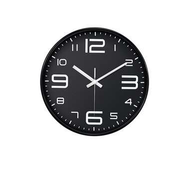 12inch/30cm Black/Golden Wall Clock Silent ABS Wall Clocks (TYPE: 6B)