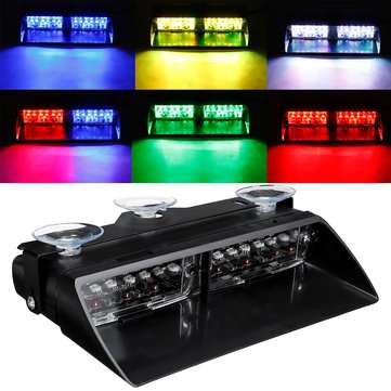 12LED RGB 12V 36W Car Auto Windshield Dashboard Emergency Warning Lamp Flashing Strobe Light 6 Color