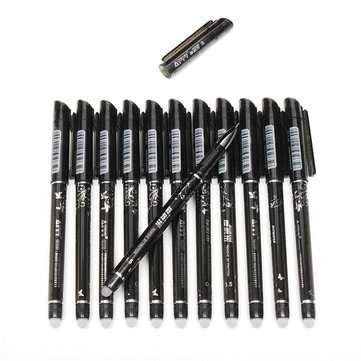 12pcs 0.5mm Erasable Gel Pens Smooth Writing Pens For Elfinbook Notebook Use Offi... (COLOR.: BLACK)