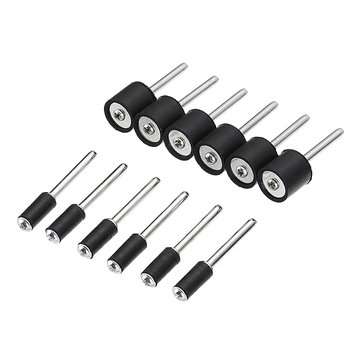 12pcs 1/8 Inch Shank Sanding Drum 12.7mm 6.3mm Rubber Mandrel Mini Drill Dremel Rotary Tool Accessor