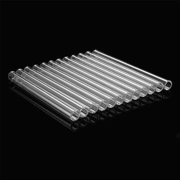 12Pcs 125mm Clear Borosilicate Glass Tube Blowing Pyrex Test Tube OD 10mm 2.2mm Thick Wall
