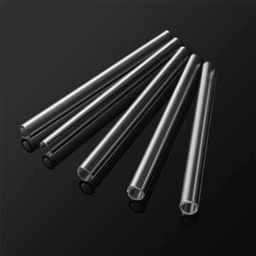 12Pcs 125mm Clear Borosilicate Glass Tube Blowing Pyrex Test Tube OD 10mm 2.2mm Thick Wall
