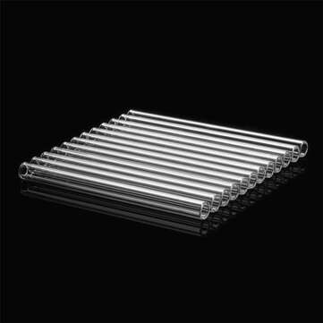 12Pcs 125mm Clear Borosilicate Glass Tube Blowing Pyrex Test Tube OD 10mm 2.2mm Thick Wall