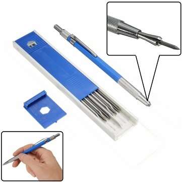 12Pcs 2.0MM 2B Lead Holder Mechanical Pencil with 12pcs Refill Set Drafting Drawing Pencil Refills S