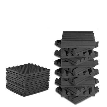 12Pcs 2x12x12 Inch Sound Foam Panels Acoustic Foam Tiles Wall Studio Soundproofing Panels Cinema Muf
