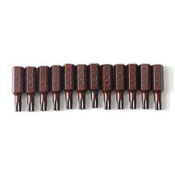 12Pcs 25mm Hex Shank Magnetic T20 Torx Security Screwdriver Bit Hand Tools