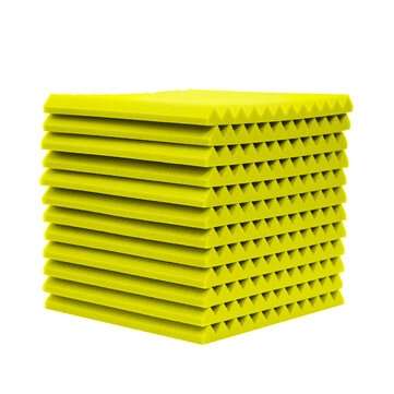 12pcs 30x30x2.5cm Acoustic Foam Soundproof Studio Foam Soundproofing Panels Cinem... (COLOR: YELLOW)