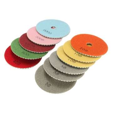 12pcs 4 Inch 50-6000 Grit Diamond Polishing Pads Set for Granite Concrete Marble