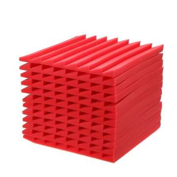 12Pcs 30x30x2.5cm Soundproofing Foam Acoustic Wall Panels Studio Soundproof Foam (COLOR: RED)