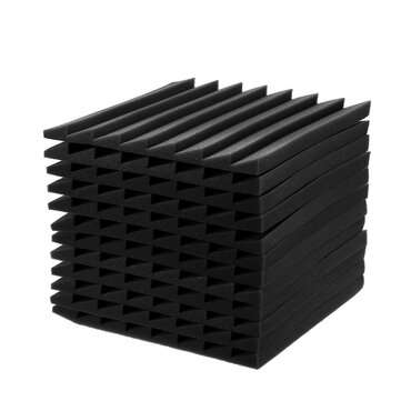 12Pcs 30x30x2.5cm Soundproofing Foam Acoustic Wall Panels Studio Soundproof Foam (COLOR: BLACK)