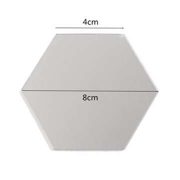 12Pcs 8cm Mirror Wall Sticker Hexagon Removable Acrylic 3D Mirror DIY Home Room Decor Art