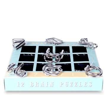 12Pcs Brain Puzzle Set Nine Link Set Early Childhood Education Puzzle Solution Ring Buckle Toys Kong