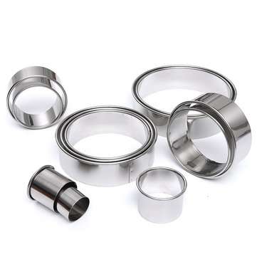 12Pcs DIY Round Stainless Steel Mousse Circle Ring Molds Cake Cookie Pastry Baking Cutter Mould Set