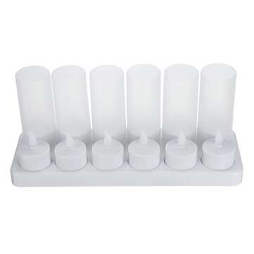 12PCS Flameless LED Candle Light Rechargeable Flickering Tea Lamp for Birthday Party US Plug AC110V