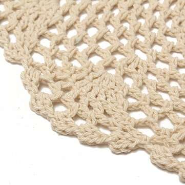 12Pcs Hand Crocheted Doilies Set DIY Round Beige Handmade Crochet Doilies Coasters Lot For Home Deco