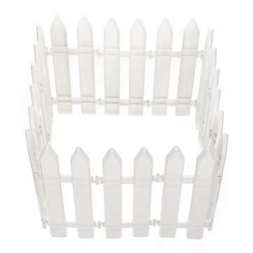 12PCS Plastic Fence Decorations White Home Christmas Xmas Tree Ornaments Miniature Border Grass Lawn