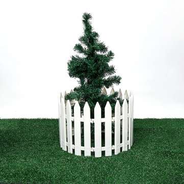 12PCS Plastic Fence Decorations White Home Christmas Xmas Tree Ornaments Miniature Border Grass Lawn
