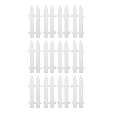 12PCS Plastic Fence Decorations White Home Christmas Xmas Tree Ornaments Miniature Border Grass Lawn