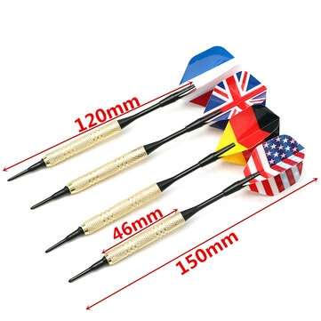 12Pcs Professional National Flag Tail Darts 4 Kinds With 100 Extra Soft Tips