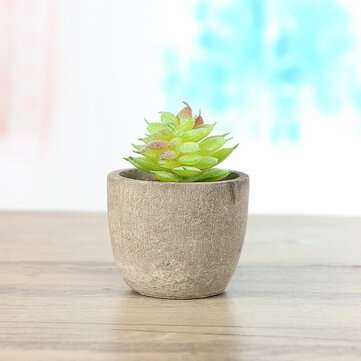 12Pcs PVC Artificial Succulent Flocking Plants Foliage  Landscape Garden Decoration