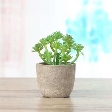 12Pcs PVC Artificial Succulent Flocking Plants Foliage  Landscape Garden Decoration