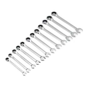 12Pcs Ratchet Combination Metric Wrench Set Hand Tools Car Repair Wrench Key Set
